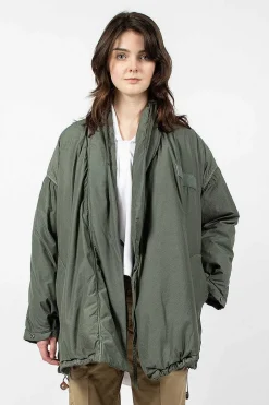 VISVIM Chamdo Garment Dyed Short Robe Olive| Outerwear