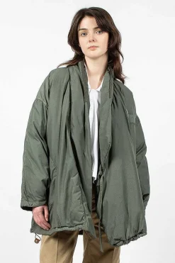 VISVIM Chamdo Garment Dyed Short Robe Olive| Outerwear