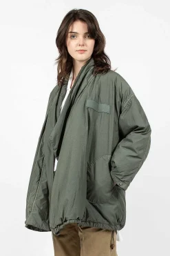 VISVIM Chamdo Garment Dyed Short Robe Olive| Outerwear