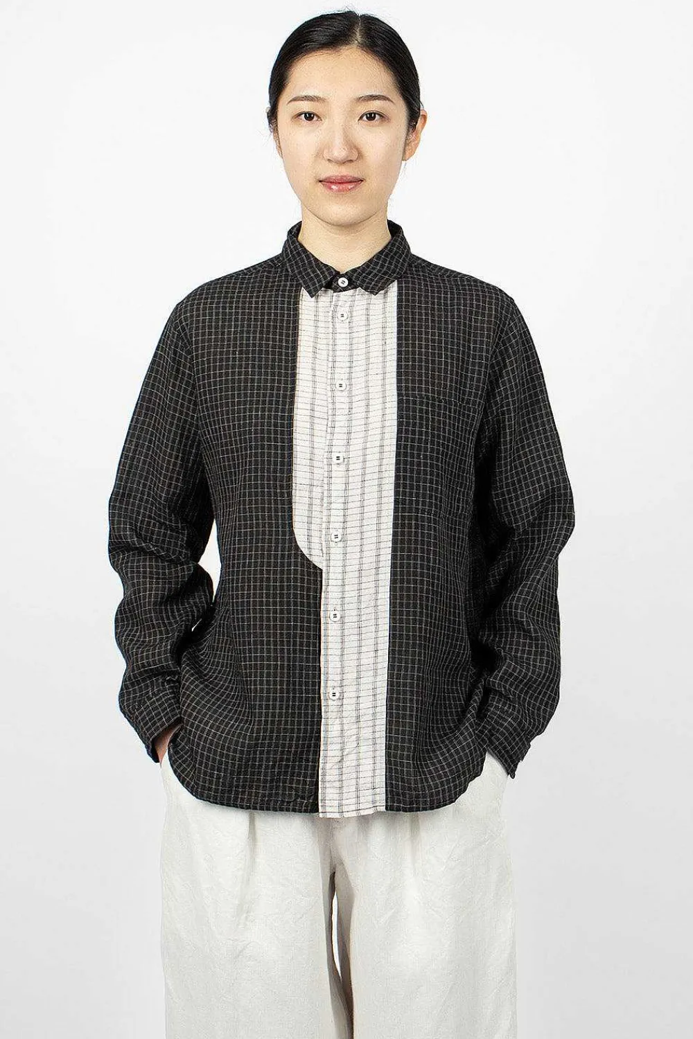 Vlas Blomme Check Shirt Charcoal| Shirts