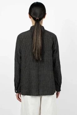 Vlas Blomme Check Shirt Charcoal| Shirts