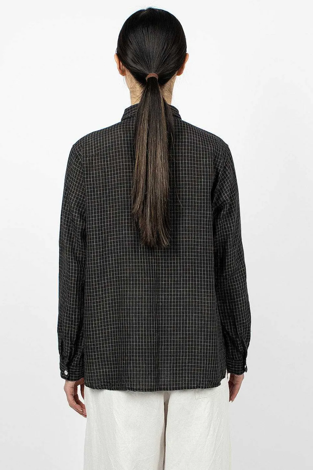 Vlas Blomme Check Shirt Charcoal| Shirts
