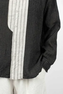 Vlas Blomme Check Shirt Charcoal| Shirts