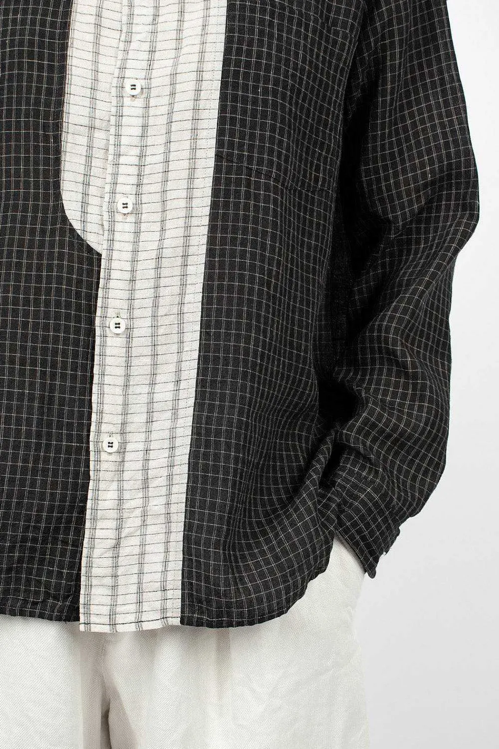 Vlas Blomme Check Shirt Charcoal| Shirts