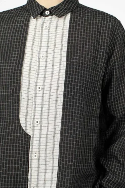 Vlas Blomme Check Shirt Charcoal| Shirts