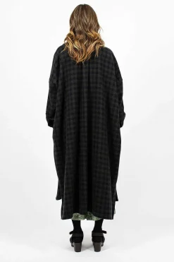 Daniela Gregis Check Wool Coat Blue Green| Outerwear