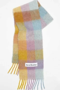 Acne Studios Checked Scarf Violet/Yellow| Scarves & Gloves