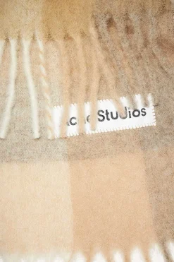 Acne Studios Checked Scarf White/Beige| Scarves & Gloves
