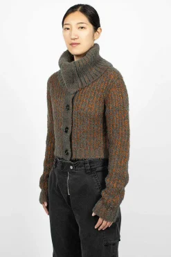 Acne Studios Chunky Cardigan Rust/Multi| Knitwear