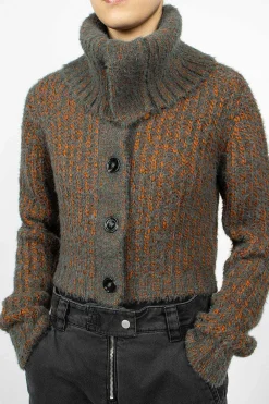 Acne Studios Chunky Cardigan Rust/Multi| Knitwear