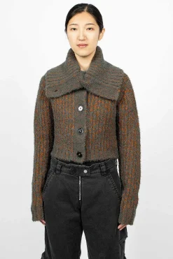Acne Studios Chunky Cardigan Rust/Multi| Outerwear