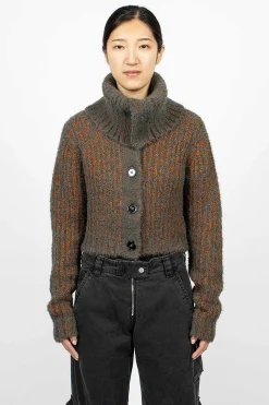 Acne Studios Chunky Cardigan Rust/Multi| Outerwear