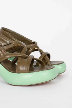Dries Van Noten Chunky Sole Heel Green| Shoes
