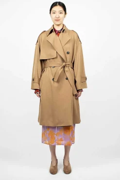 Dries Van Noten Classic Trench Coat Camel| Outerwear