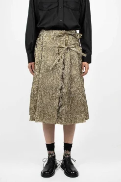 Simone Rocha Cloque Kilt Gold| Skirts