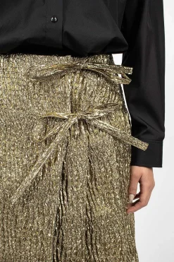 Simone Rocha Cloque Kilt Gold| Skirts
