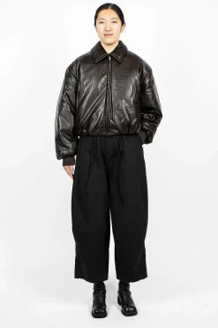Acne Studios Coated Bomber Jacket Dark Brown| Outerwear