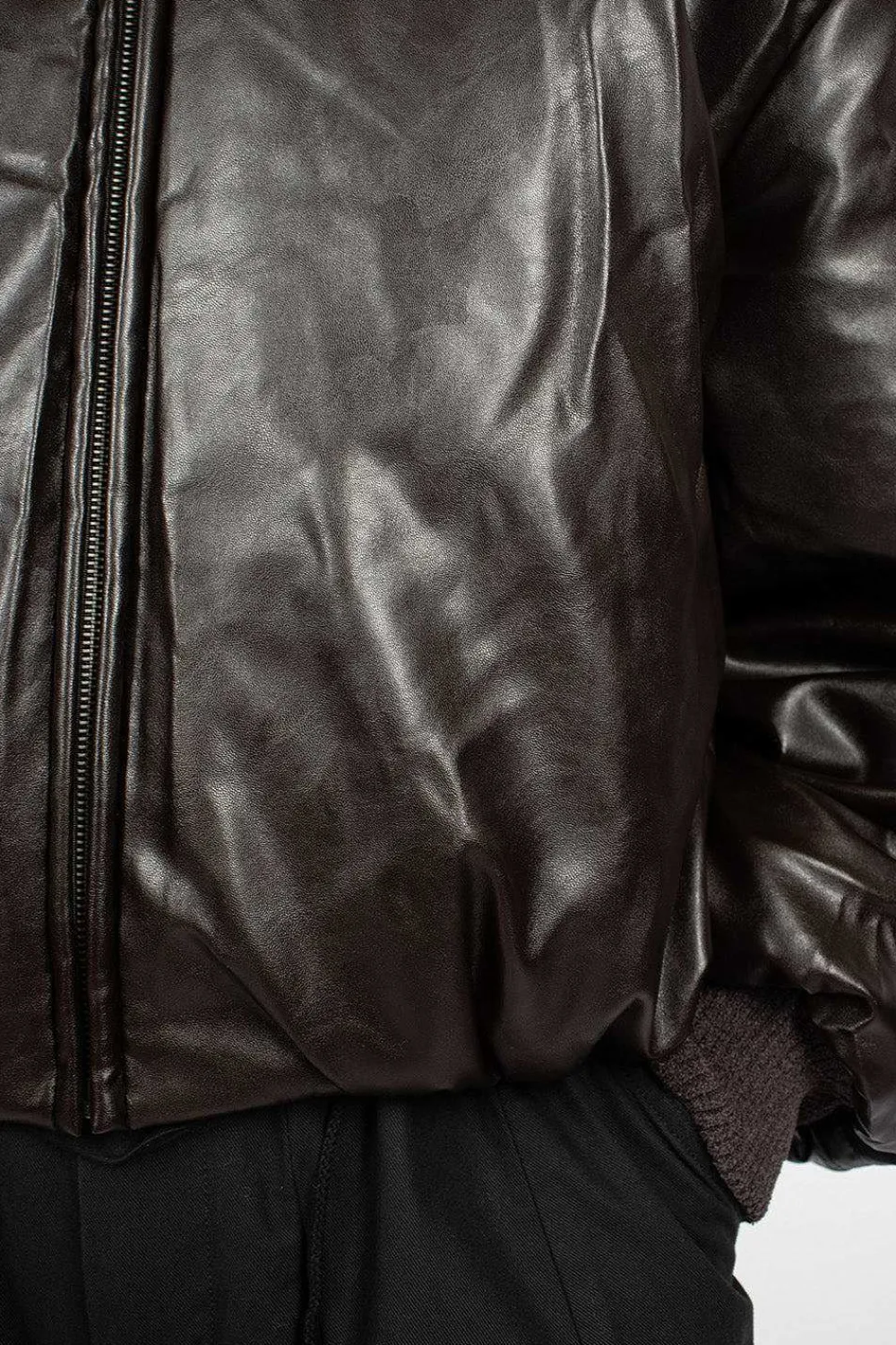 Acne Studios Coated Bomber Jacket Dark Brown| Outerwear