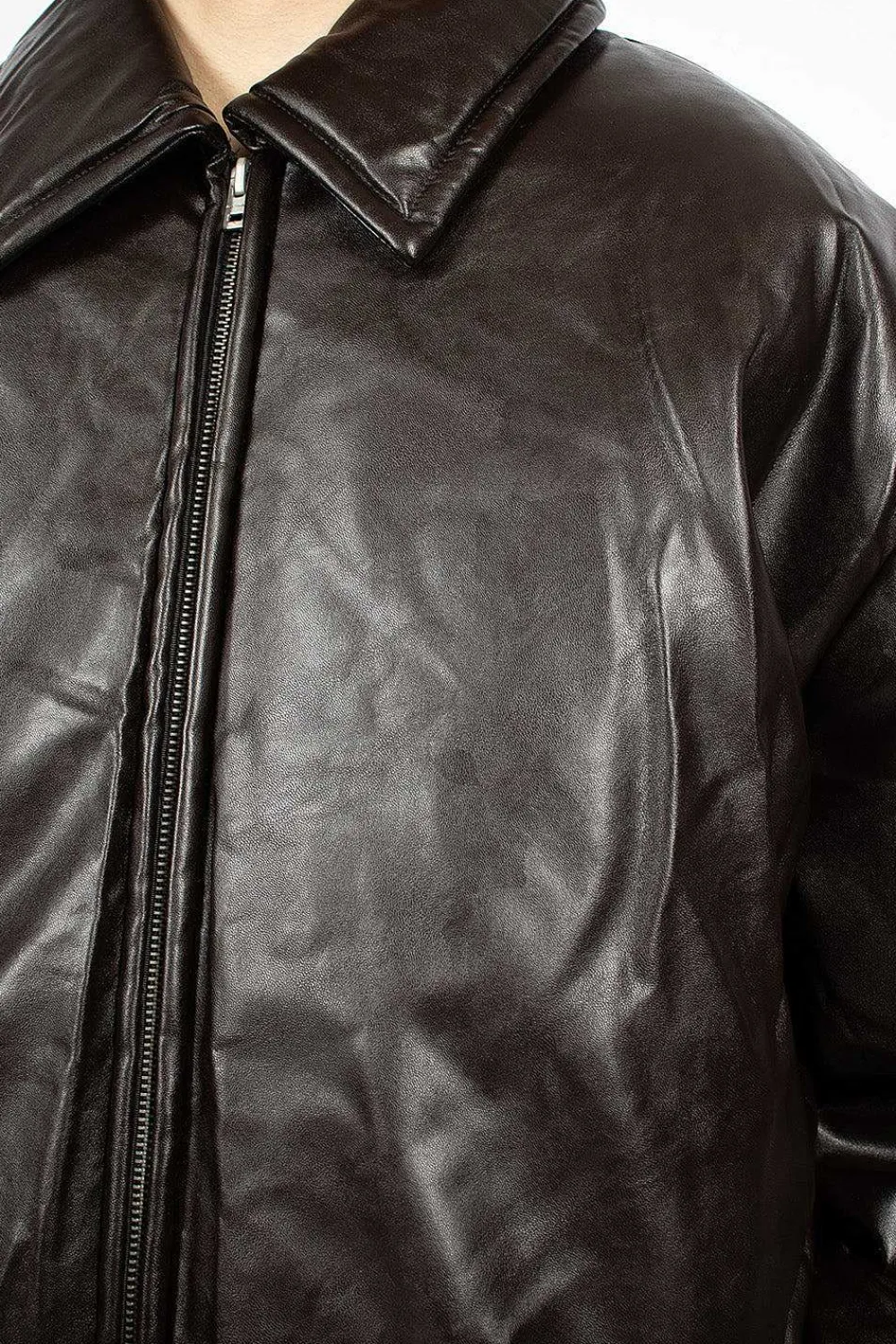 Acne Studios Coated Bomber Jacket Dark Brown| Outerwear
