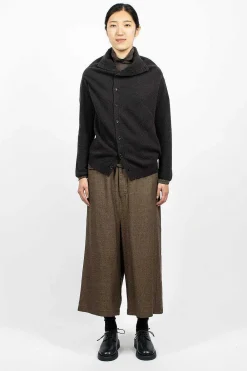 Vlas Blomme Cocoon Cardigan Brown/Black| Knitwear