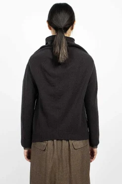 Vlas Blomme Cocoon Cardigan Brown/Black| Knitwear