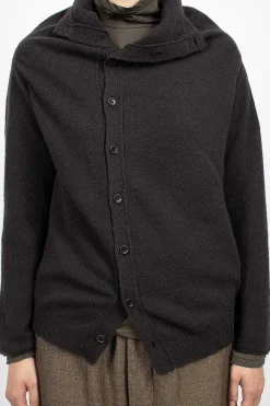 Vlas Blomme Cocoon Cardigan Brown/Black| Outerwear