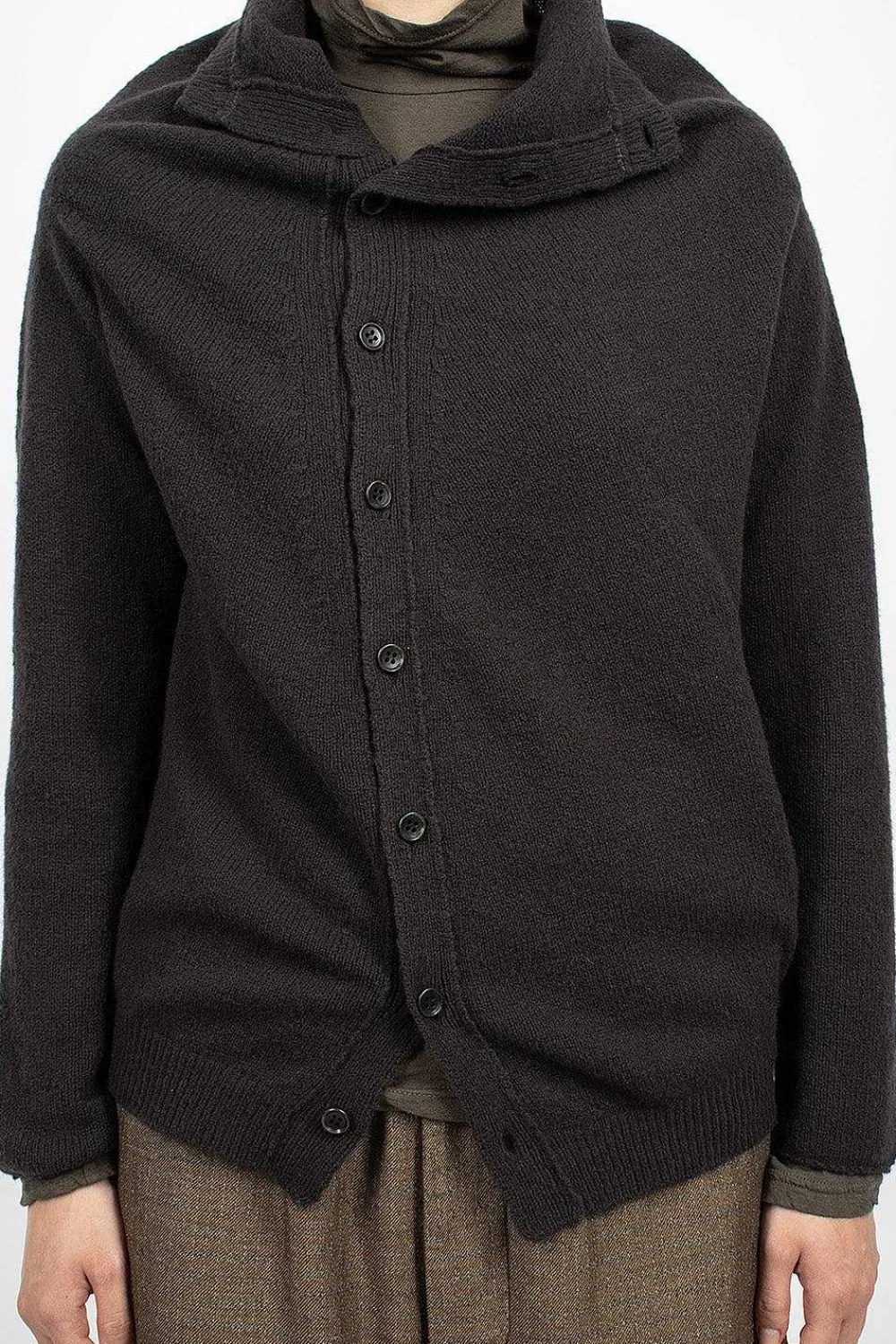 Vlas Blomme Cocoon Cardigan Brown/Black| Outerwear