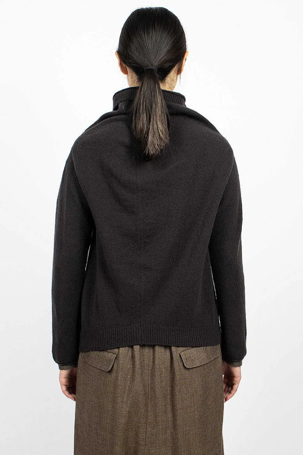 Vlas Blomme Cocoon Cardigan Brown/Black| Outerwear