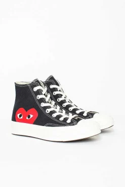 Comme Des Garçons PLAY Comme Des Garcons Play X Chuck Taylors 1970's Hi Ox Black| Boots