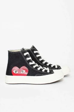 Comme Des Garçons PLAY Comme Des Garcons Play X Chuck Taylors 1970's Hi Ox Black| Sneakers
