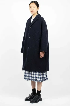 École de Curiosités Coper Coat Dark Navy| Outerwear
