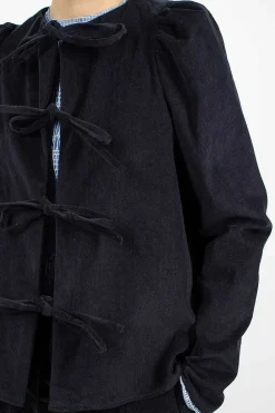 Eleph Cord Bow Shirt Navy| Shirts