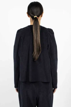 Eleph Cord Bow Shirt Navy| Shirts