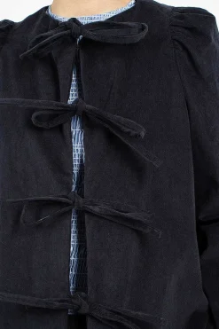 Eleph Cord Bow Shirt Navy| Shirts