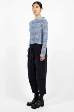 Eleph Cord Bow Trouser Navy| Trousers