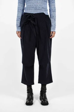 Eleph Cord Bow Trouser Navy| Trousers