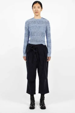 Eleph Cord Bow Trouser Navy| Trousers