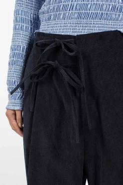 Eleph Cord Bow Trouser Navy| Trousers