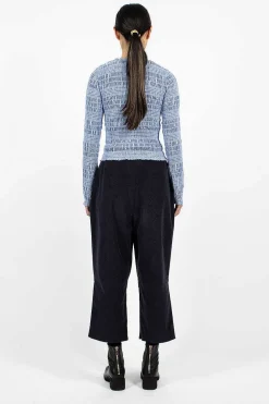 Eleph Cord Bow Trouser Navy| Trousers