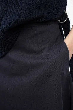 Moncler Cotton Midi Skirt Navy| Skirts