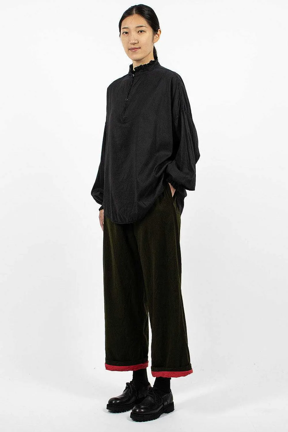 Chez Vidalenc Coulisse Pant L90 Dark Khaki| Trousers