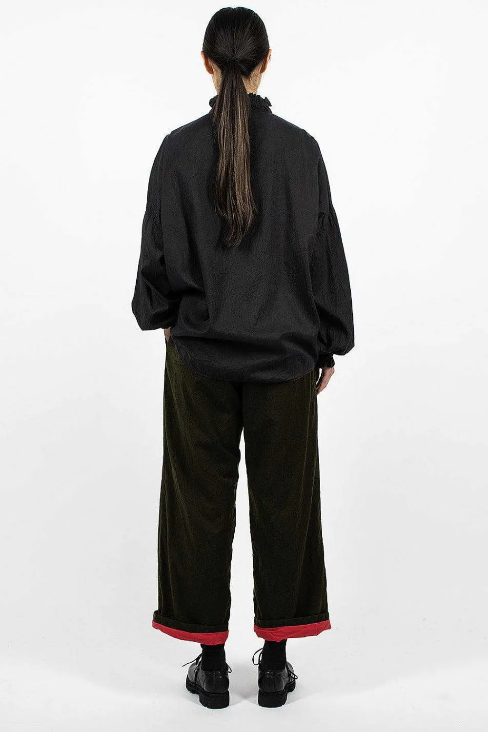 Chez Vidalenc Coulisse Pant L90 Dark Khaki| Trousers