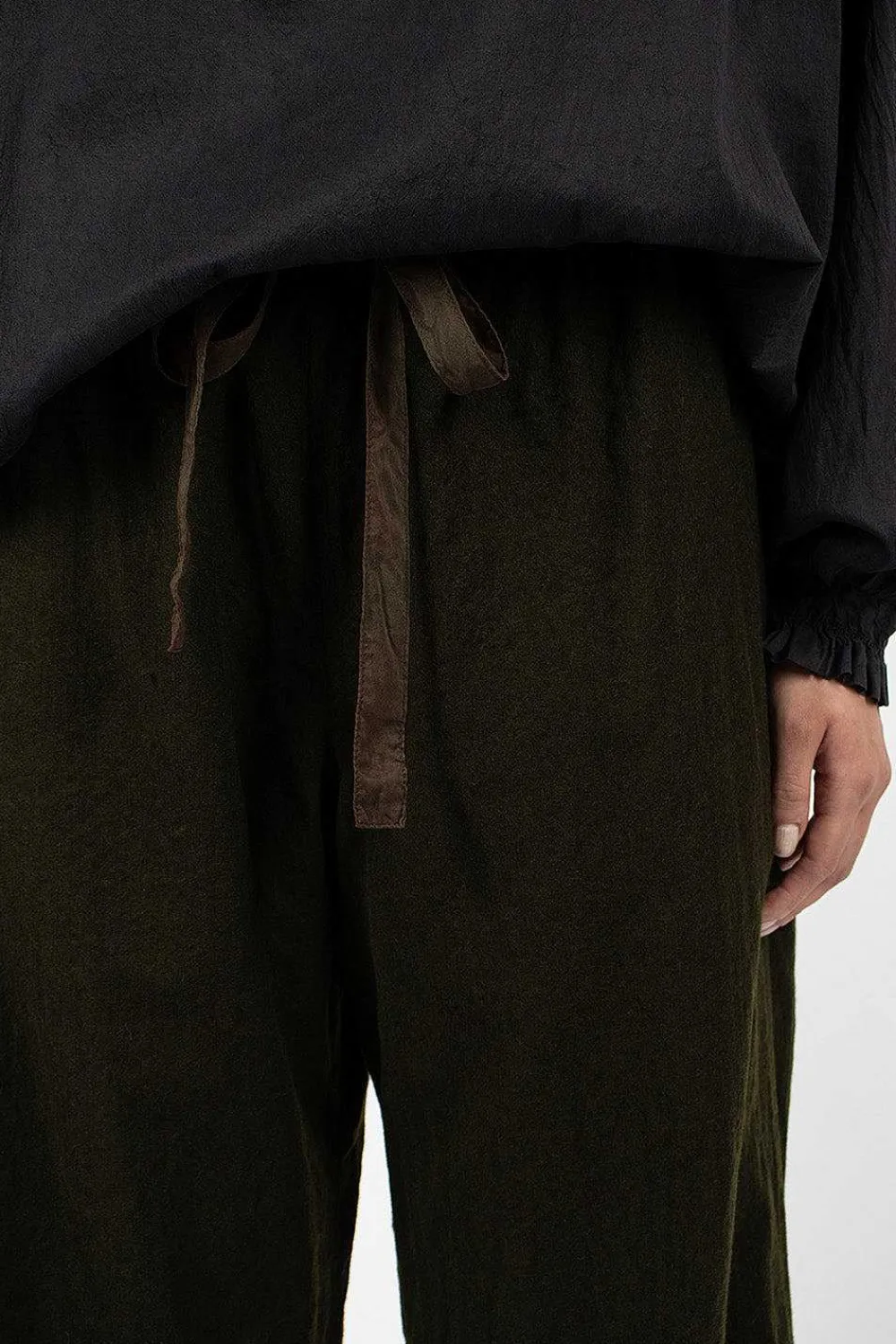 Chez Vidalenc Coulisse Pant L90 Dark Khaki| Trousers