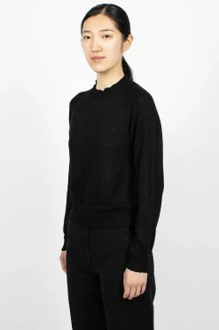 Margaret Howell Crew Neck Black Linen/Cotton| Knitwear
