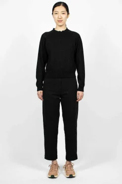 Margaret Howell Crew Neck Black Linen/Cotton| Knitwear