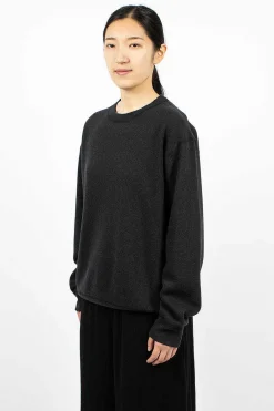 Toujours Crew Neck Pullover Heather Black| Tops