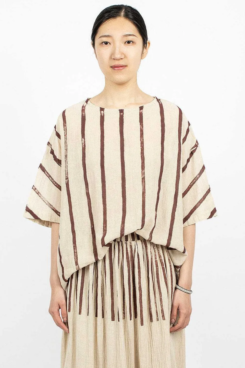 Black Crane Crew Top Print| Tops
