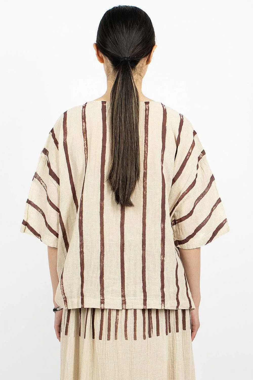 Black Crane Crew Top Print| Tops