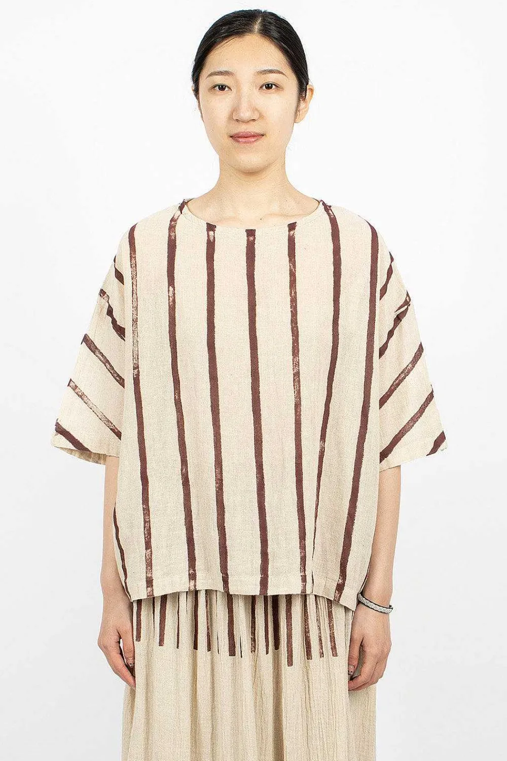 Black Crane Crew Top Print| Tops