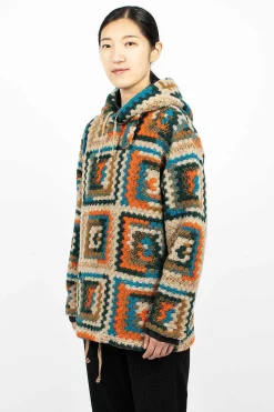 Engineered Garments FWK Crochet L/S Hoodie Multi| Knitwear